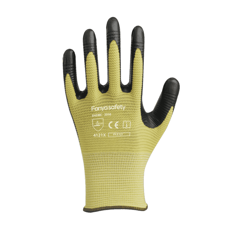 Fodera a coste in poliestere 13G con rivestimento in nitrile Fodera a coste in poliestere 13G con rivestimento in nitrile