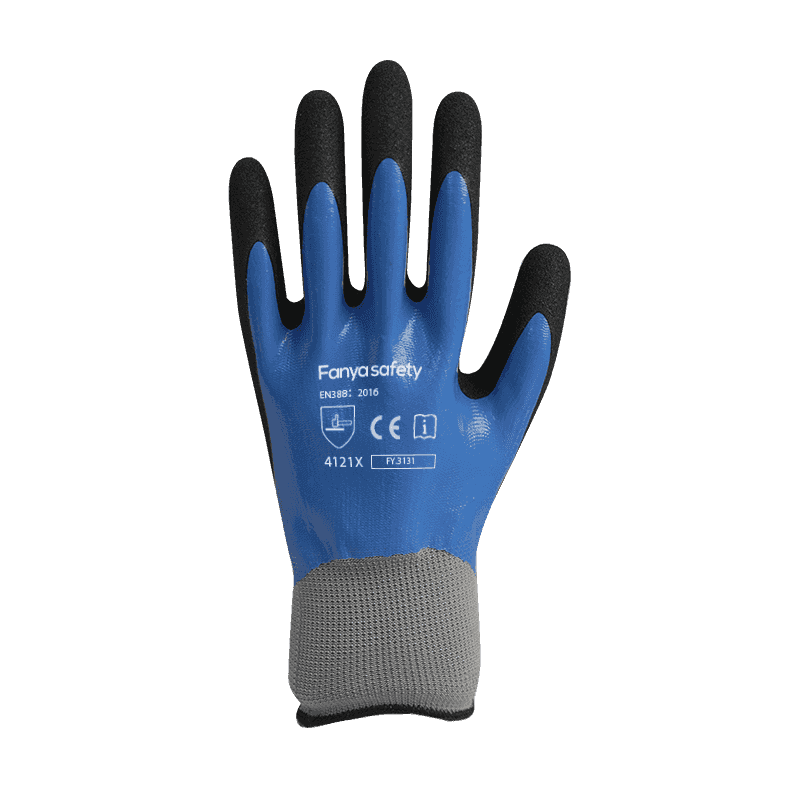 Fodera in poliestere 13G con doppio rivestimento in nitrile sabbioso